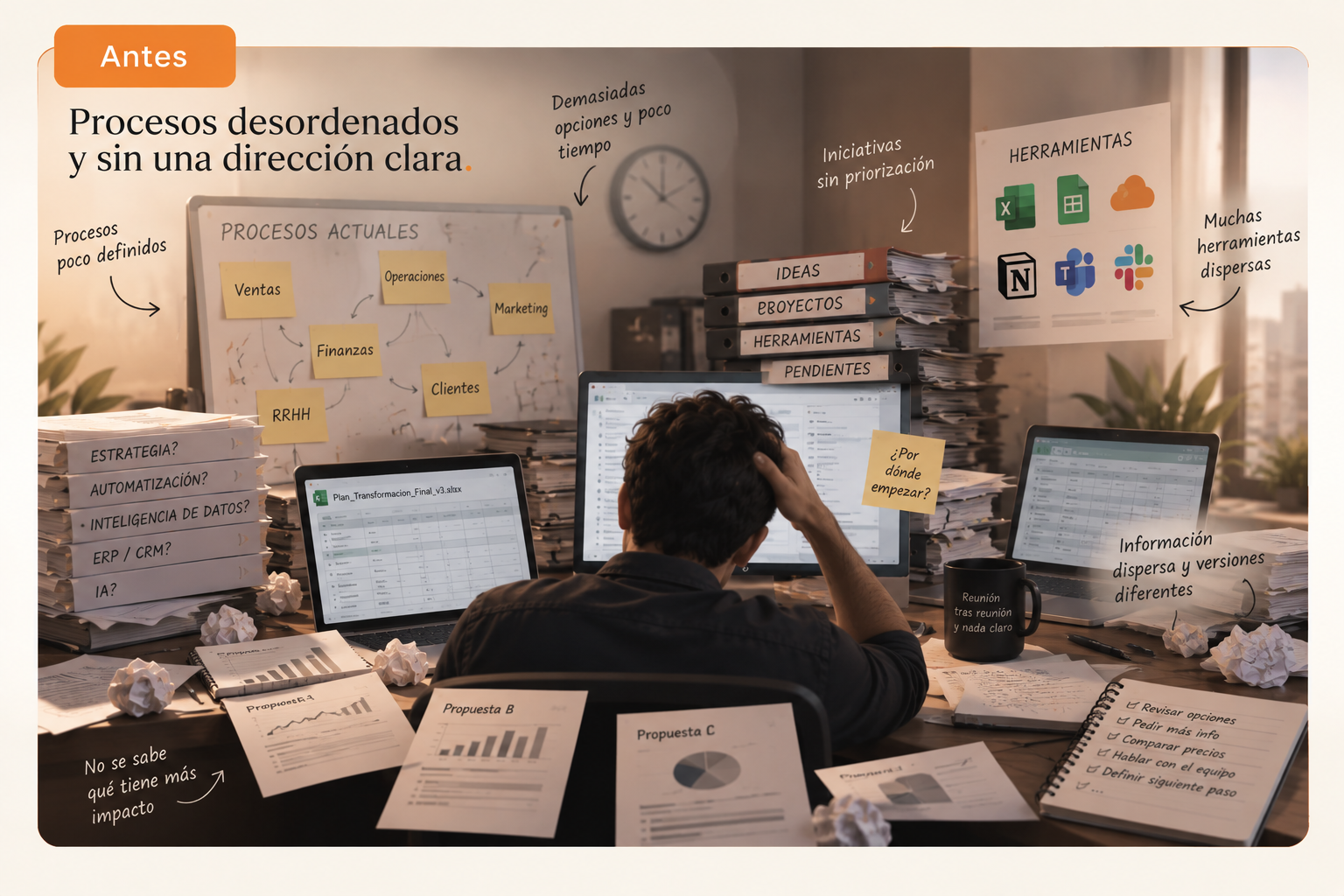 Antes y después: diagnostico